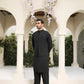 Midnight Black Blended Waistcoat - Straigth Cut - Men
