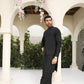 Midnight Black Blended Waistcoat - Straigth Cut - Men
