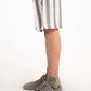 TEXTURED STRIPED-COTTON SHORTS