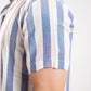 TEXTURED STRIPED CAMP COLLAR SHIRT
