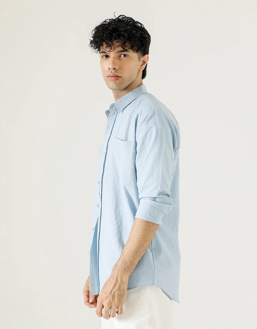 DOUBLE PATCH POCKET TEXTURED SHIRT