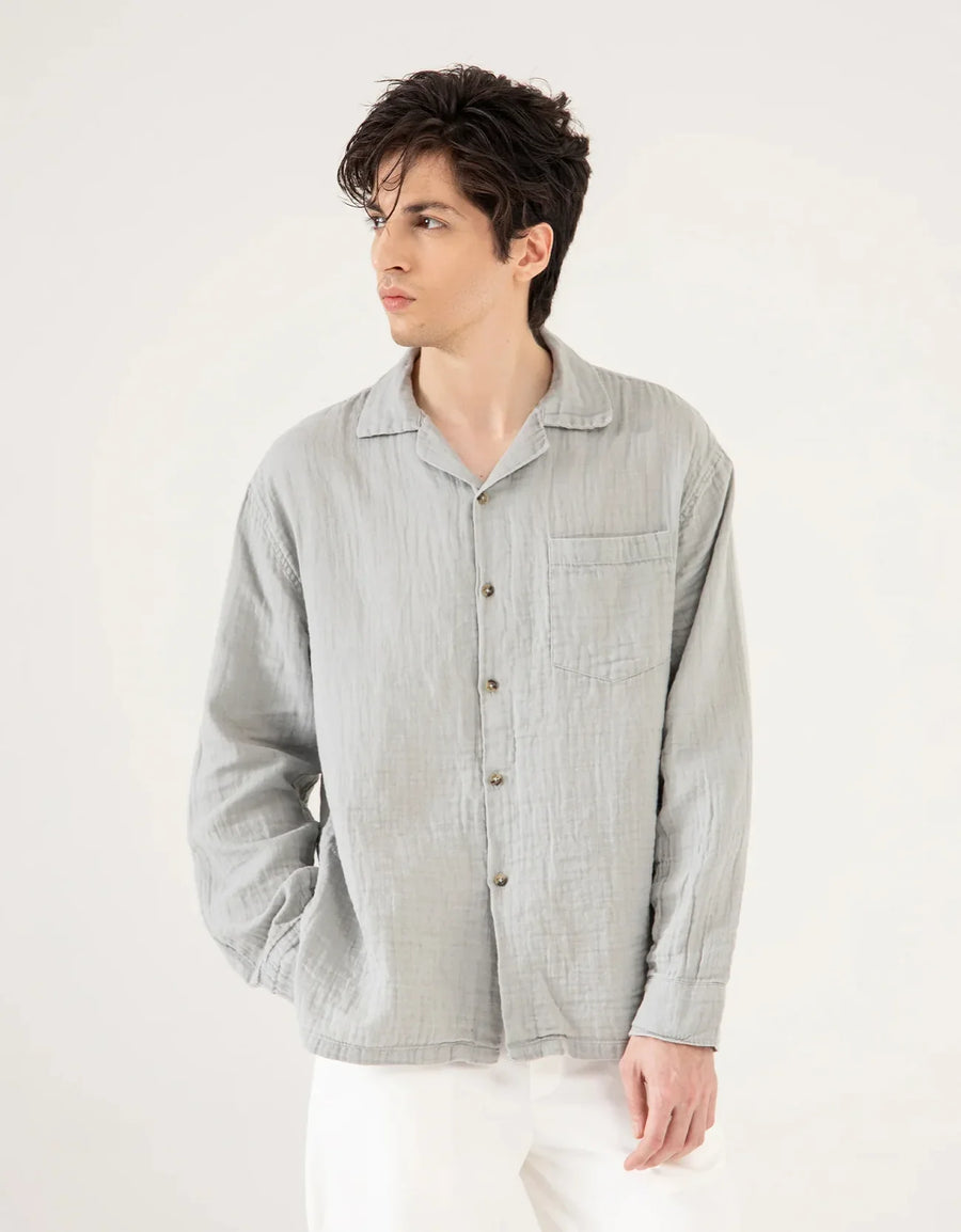 MUSLIN CAMP COLLAR SHIRT