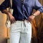 Ivory Urban Pleat Relaxed Jeans