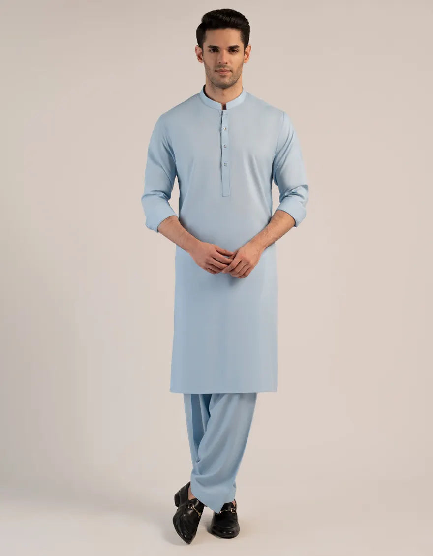 Sky Blue Unstitched Kameez Shalwar Fabric