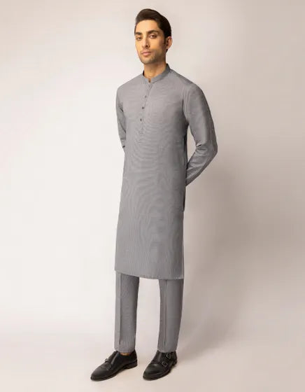 GREY COTTON UNSTITCHED KAMEEZ SHALWAR FABRIC