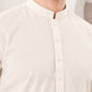 Off White Cotton Embroidered Kurta Trouser - Men