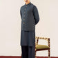 Midnight Blue Kurta Shalwar with Pick-Stitch Matching Waistcoat - Men