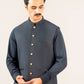Midnight Blue Kurta Shalwar with Pick-Stitch Matching Waistcoat - Men