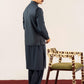 Midnight Blue Kurta Shalwar with Pick-Stitch Matching Waistcoat - Men