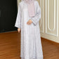 Lilac Leaf Petal Embroidered Abaya