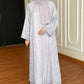 Lilac Leaf Petal Embroidered Abaya