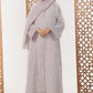 White Leaf Petal Embroidered Abaya