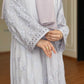 Lilac Leaf Petal Embroidered Abaya