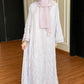 Lilac Leaf Petal Embroidered Abaya