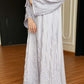 Lilac Leaf Petal Embroidered Abaya