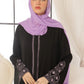 Lilac Pattern Embroidered Black Abaya