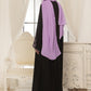 Lilac Pattern Embroidered Black Abaya