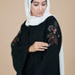 Lily Tulip Floral Black Abaya