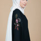 Lily Tulip Floral Black Abaya