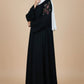 Lily Tulip Floral Black Abaya