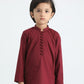 Maroon Cotton Kurta Trouser - Kids