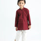 Maroon Cotton Kurta Trouser - Kids