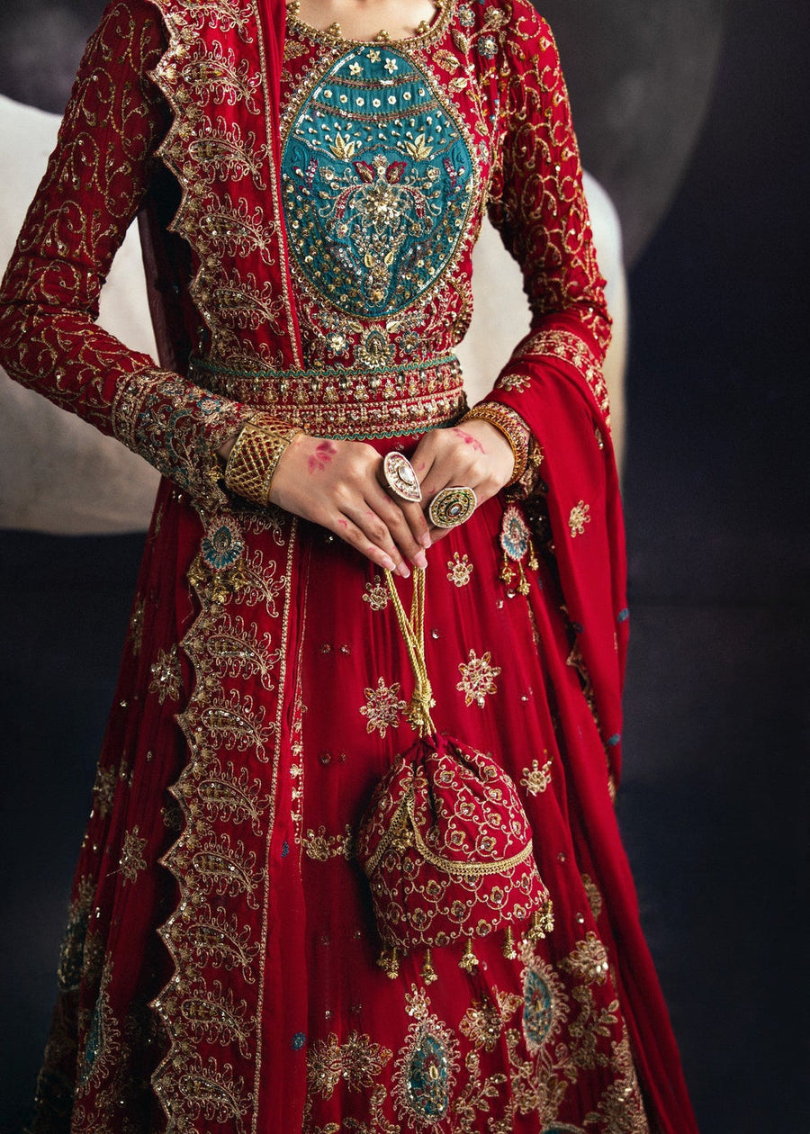 rang-e-bahar Chiffon Cherry red 4Pc suit AD-004-S