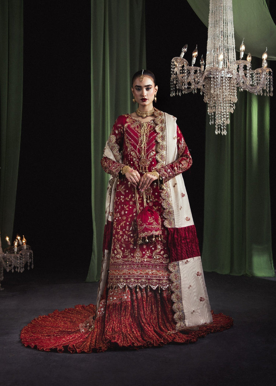 rang-e-bahar Tussar silk Maroon 4Pc suit NA-05-S
