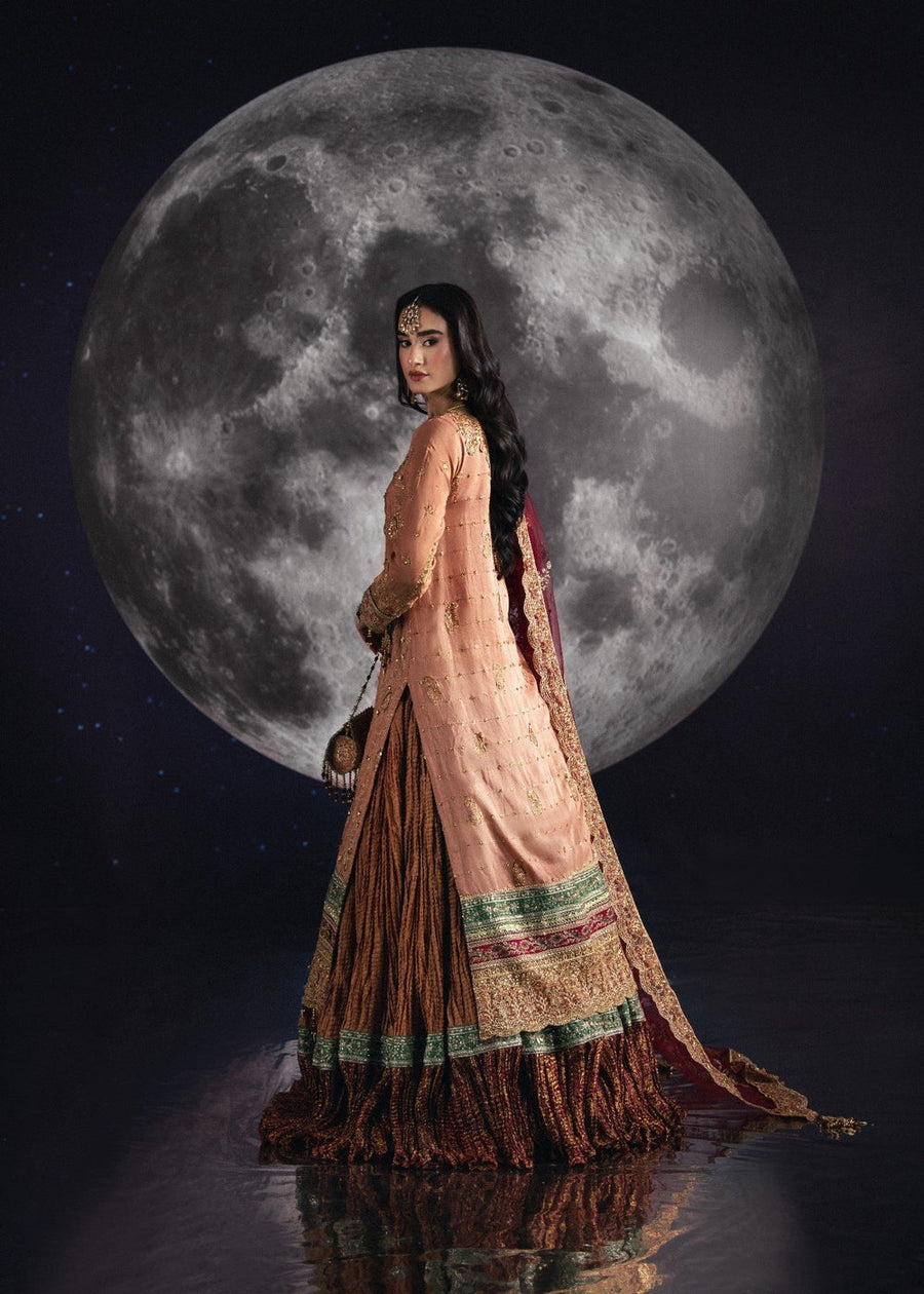 rang-e-bahar Silk Salmon 4Pc suit AD-003-S