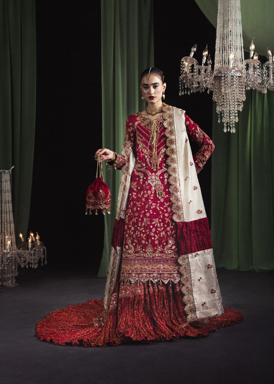 rang-e-bahar Tussar silk Maroon 4Pc suit NA-05-S