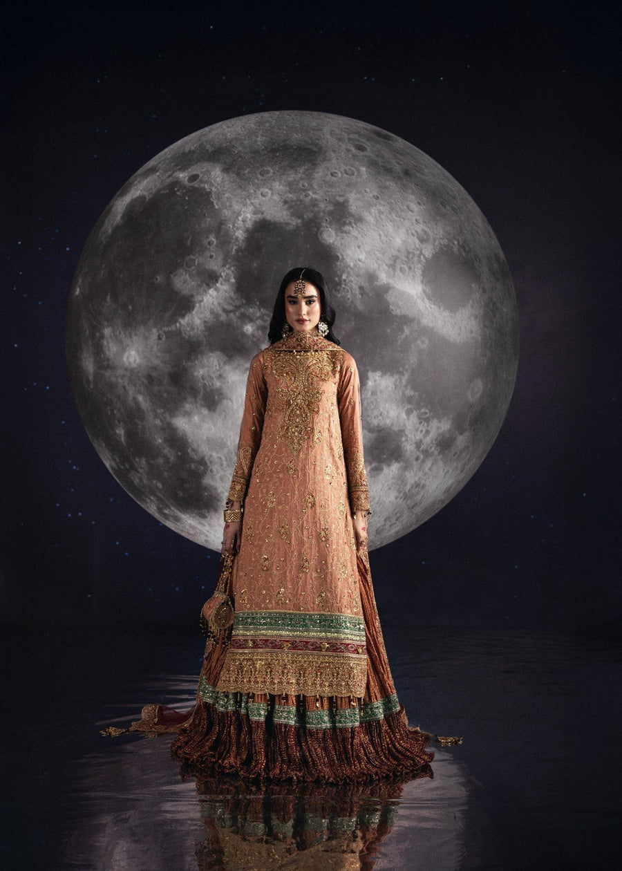 rang-e-bahar Silk Salmon 4Pc suit AD-003-S