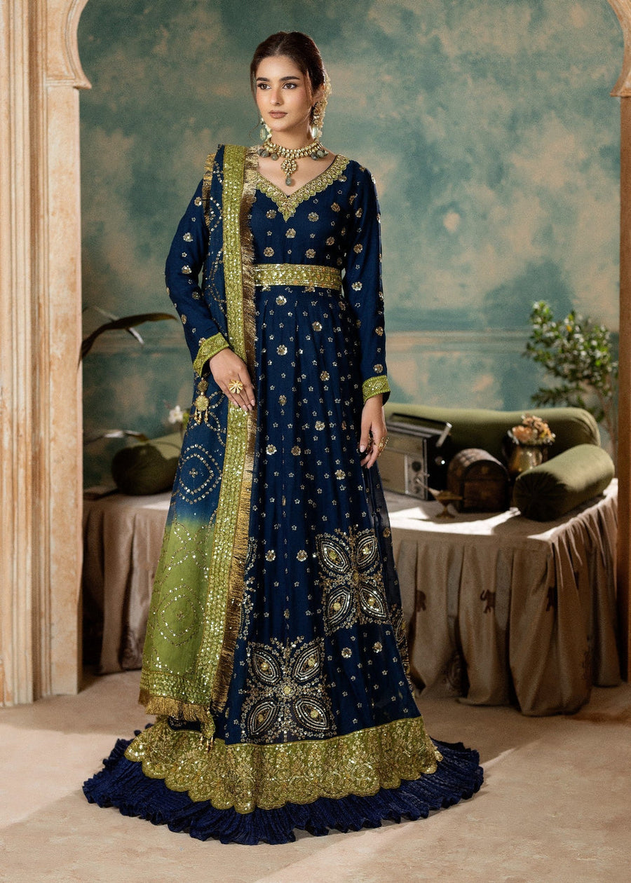 rang-e-bahar chiffon midnight blue 4Pc suit SJ-1020-S