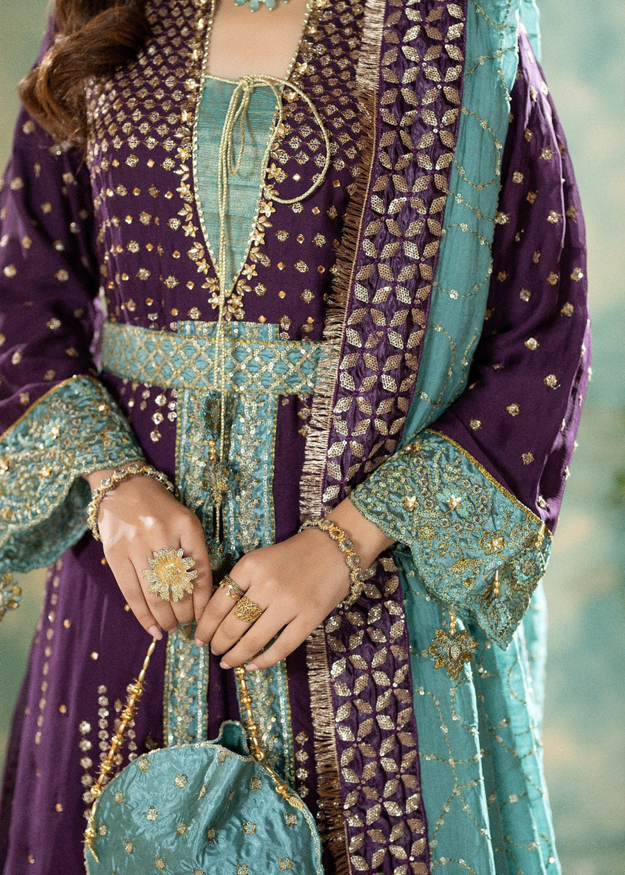 rang-e-bahar Chiffon Plum 4Pc suit SJ-1023-S