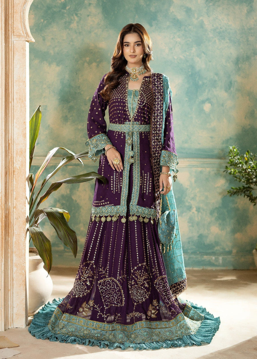 rang-e-bahar Chiffon Plum 4Pc suit SJ-1023-S