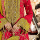 rang-e-bahar Chiffon Ruby red 4Pc suit SJ-1029-S