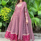 rang-e-bahar Georgette chiffon Peach Mauve pink 3Pc suit MARTINA-S