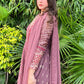 rang-e-bahar Georgette chiffon Peach Mauve pink 3Pc suit MARTINA-S