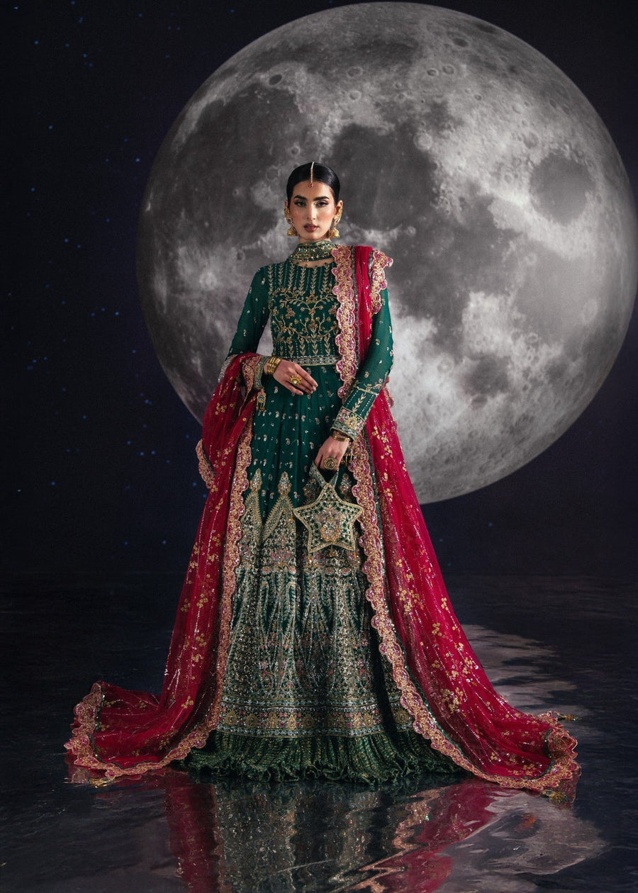 rang-e-bahar Chiffon Dark green 4Pc suit AD-002-S