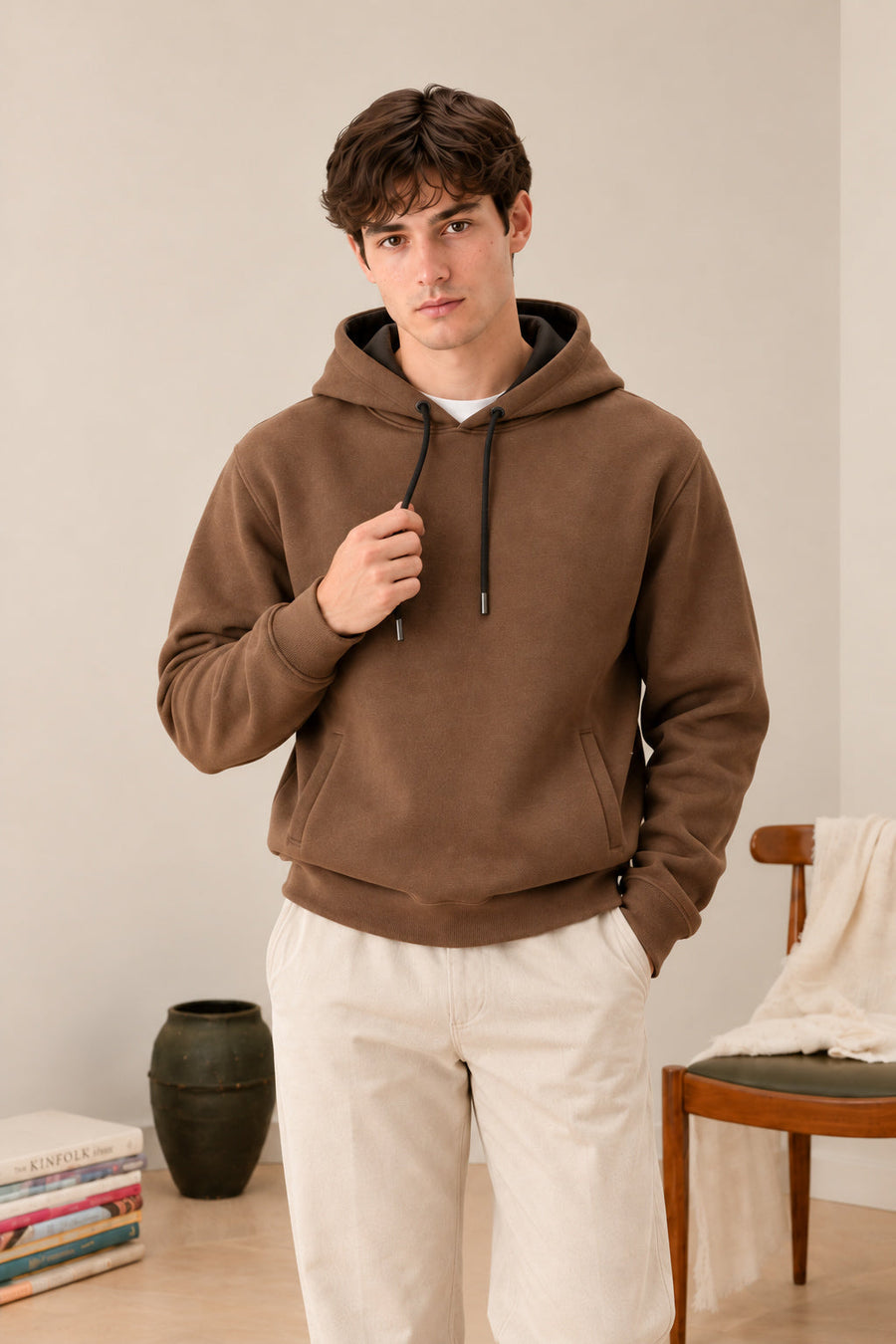 Fondent Brown Fleece Hoodie