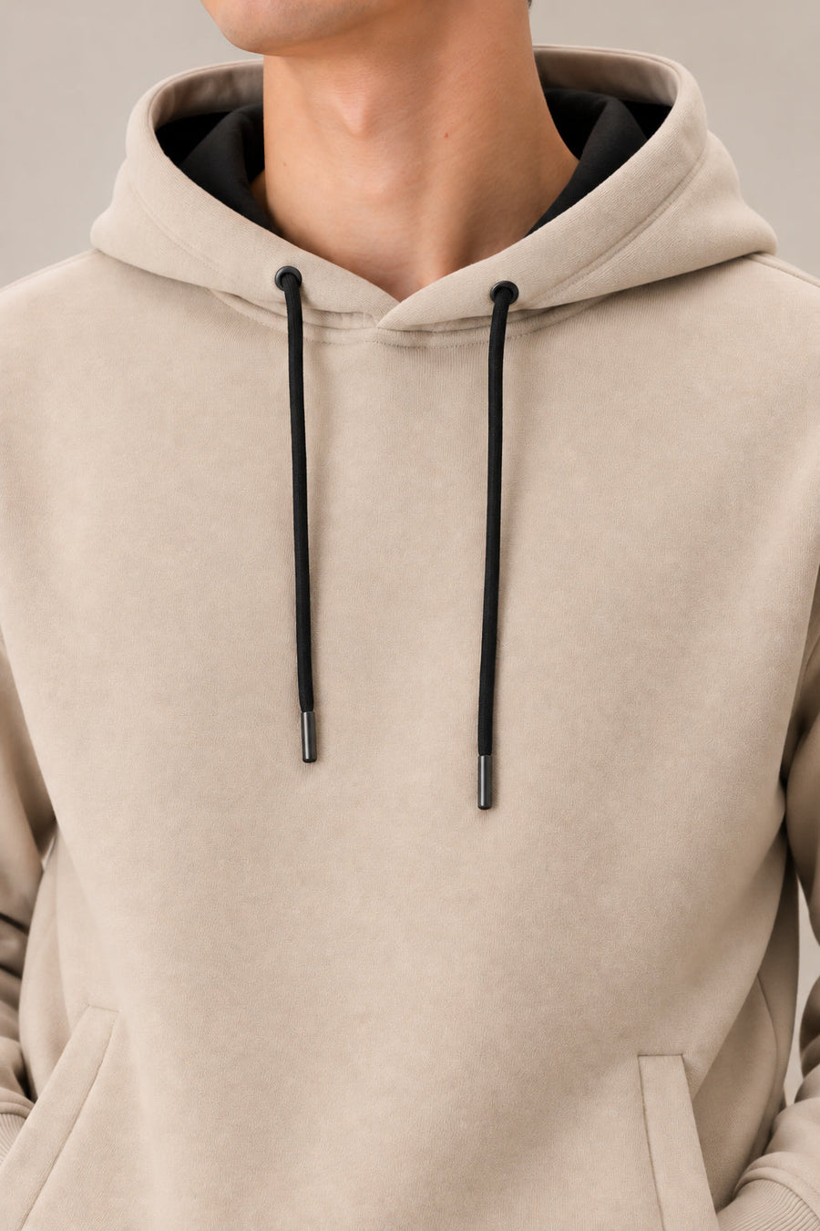 Beige Fleece Hoodie