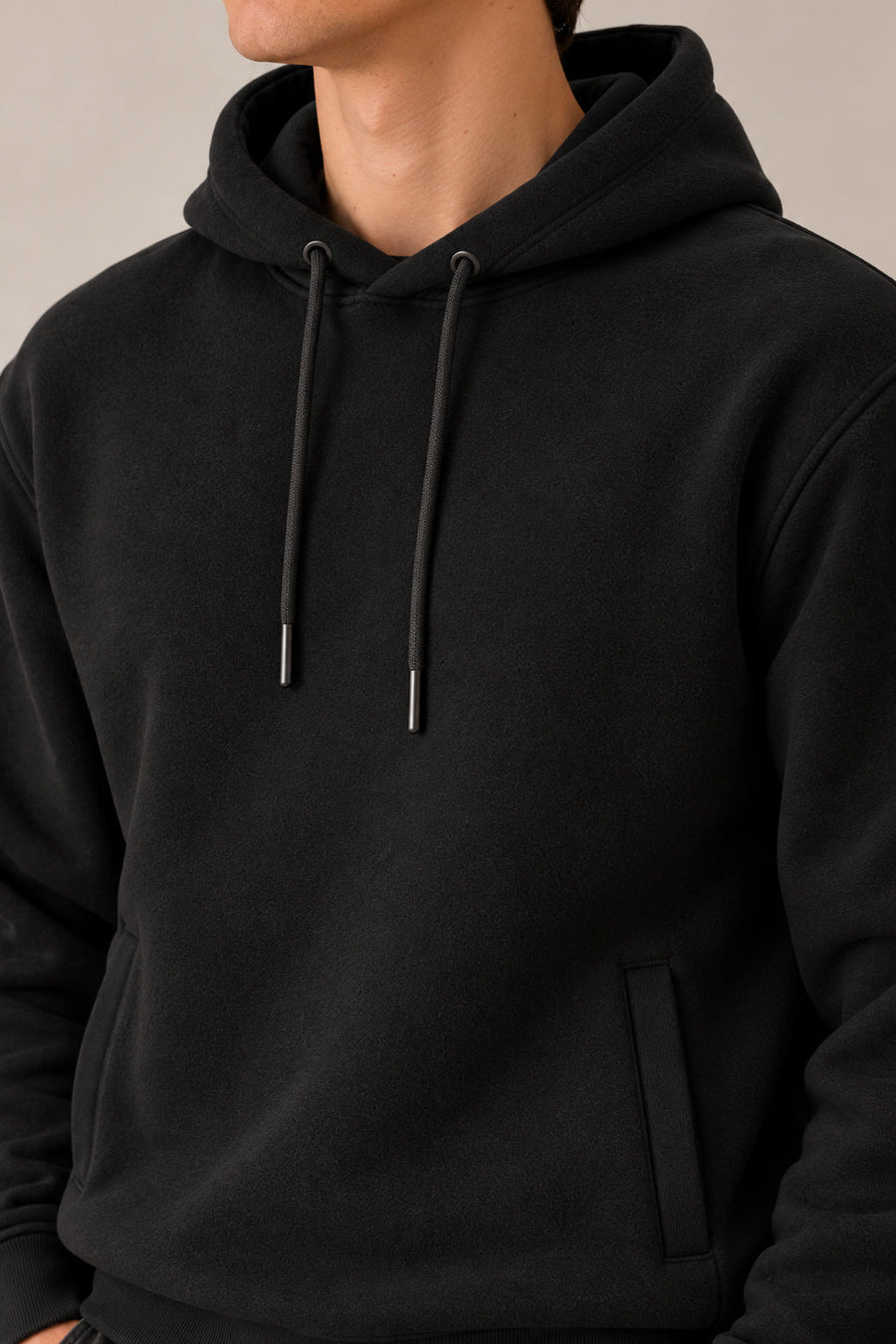 Black Puller Fleece Hoodie