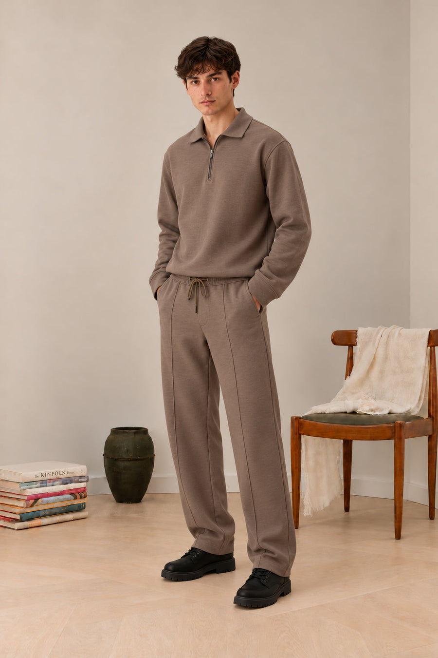 Light Brown Interlock Co-ord Set