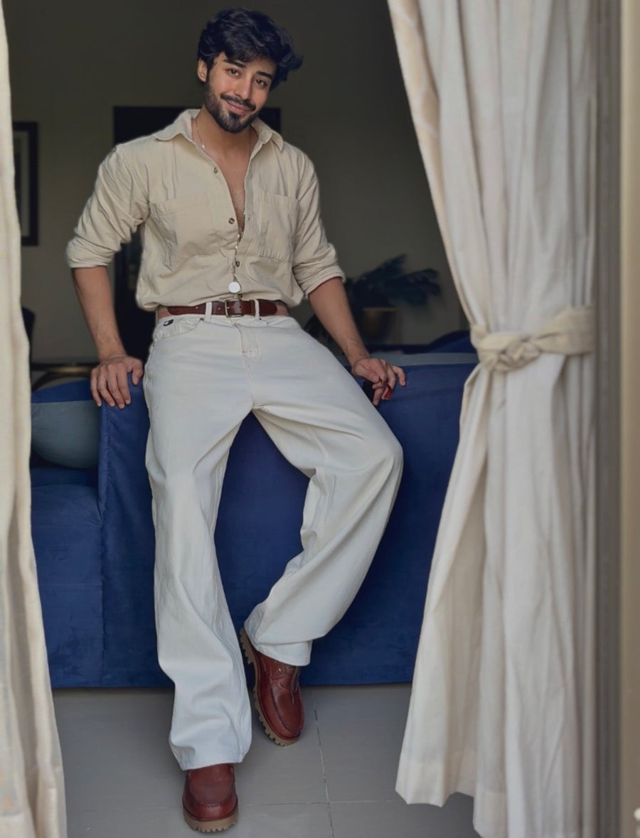 Beige Denim Shirt