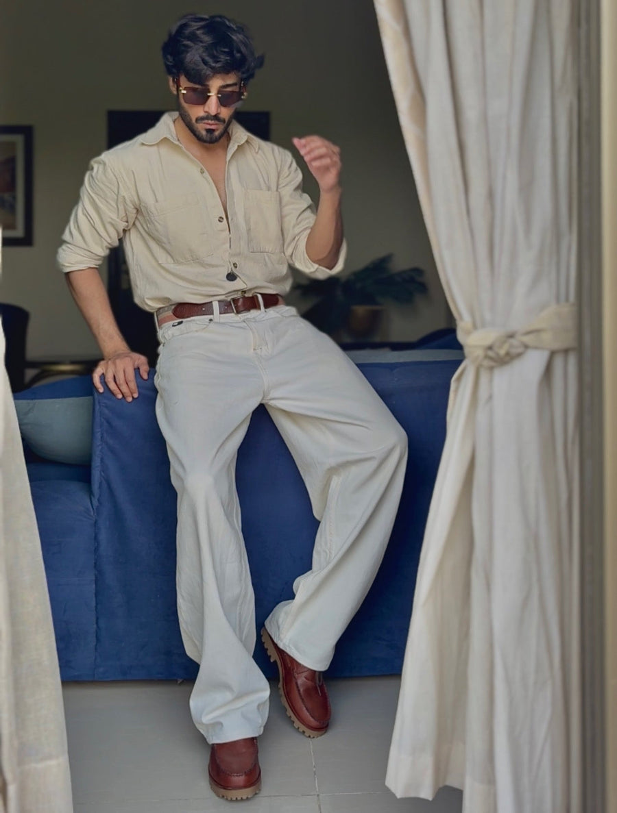 Beige Denim Shirt