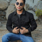 Black Button Down Jacket-Him