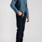 Blue Denim Shirt Band Collar