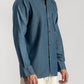 Blue Denim Shirt Band Collar