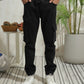 Black Cargo Denim Joggers