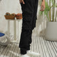 Black Cargo Denim Joggers