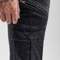 Black Cargo Denim Joggers